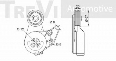 TREVI AUTOMOTIVE ta2061 -  Натяжная планка, поликлиновой ремень